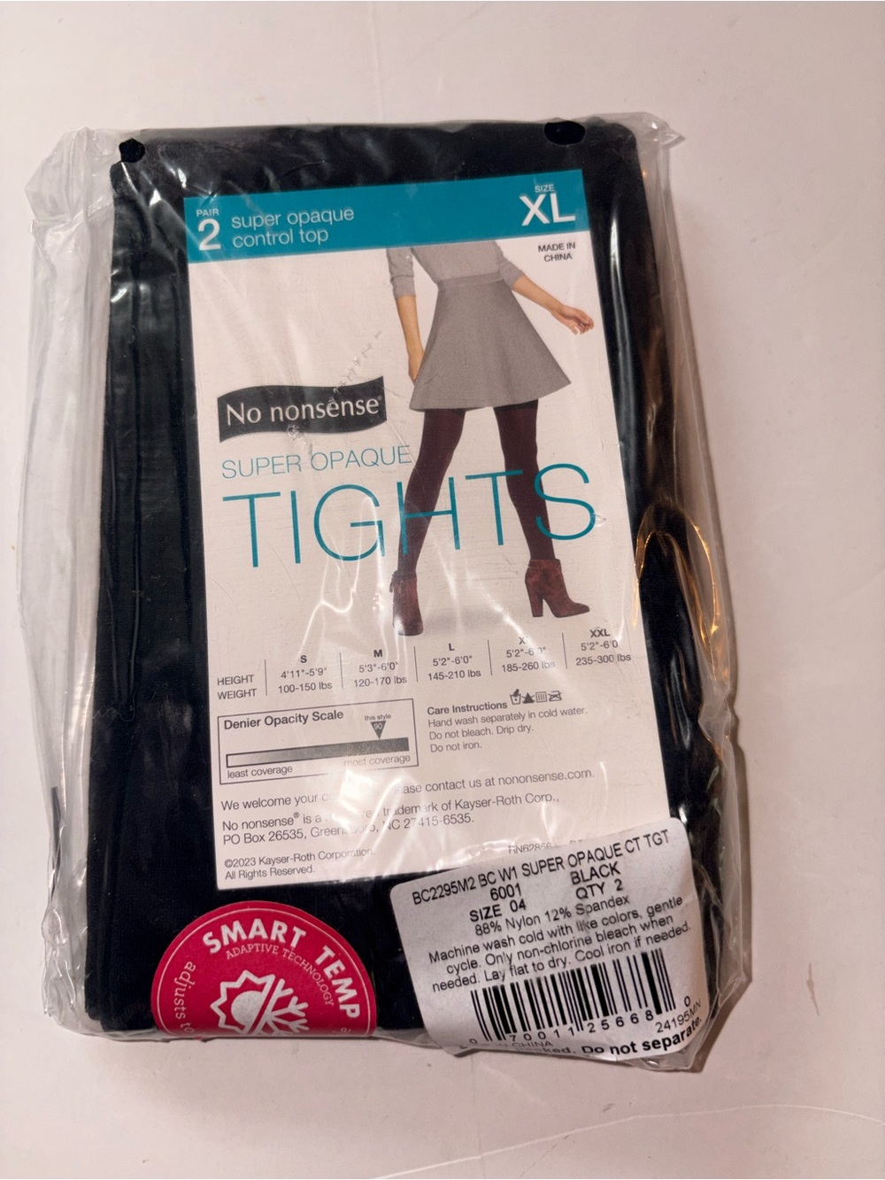 No nonsense Super Opaque Control Top Tights XL 2-pack